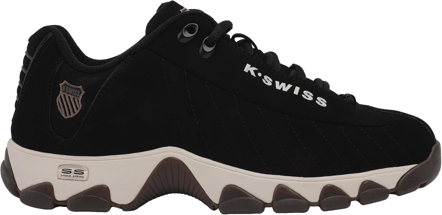 K-Swiss Men's ST329 CMF Sneaker, Wide Tennis Walking Shoes Leather Upper | Court Inspired, Tennis Heritage, Comfort Soft Cushioning, Arch Support, Wide Feet Fit, Chunky Silhouette, Classic Style.