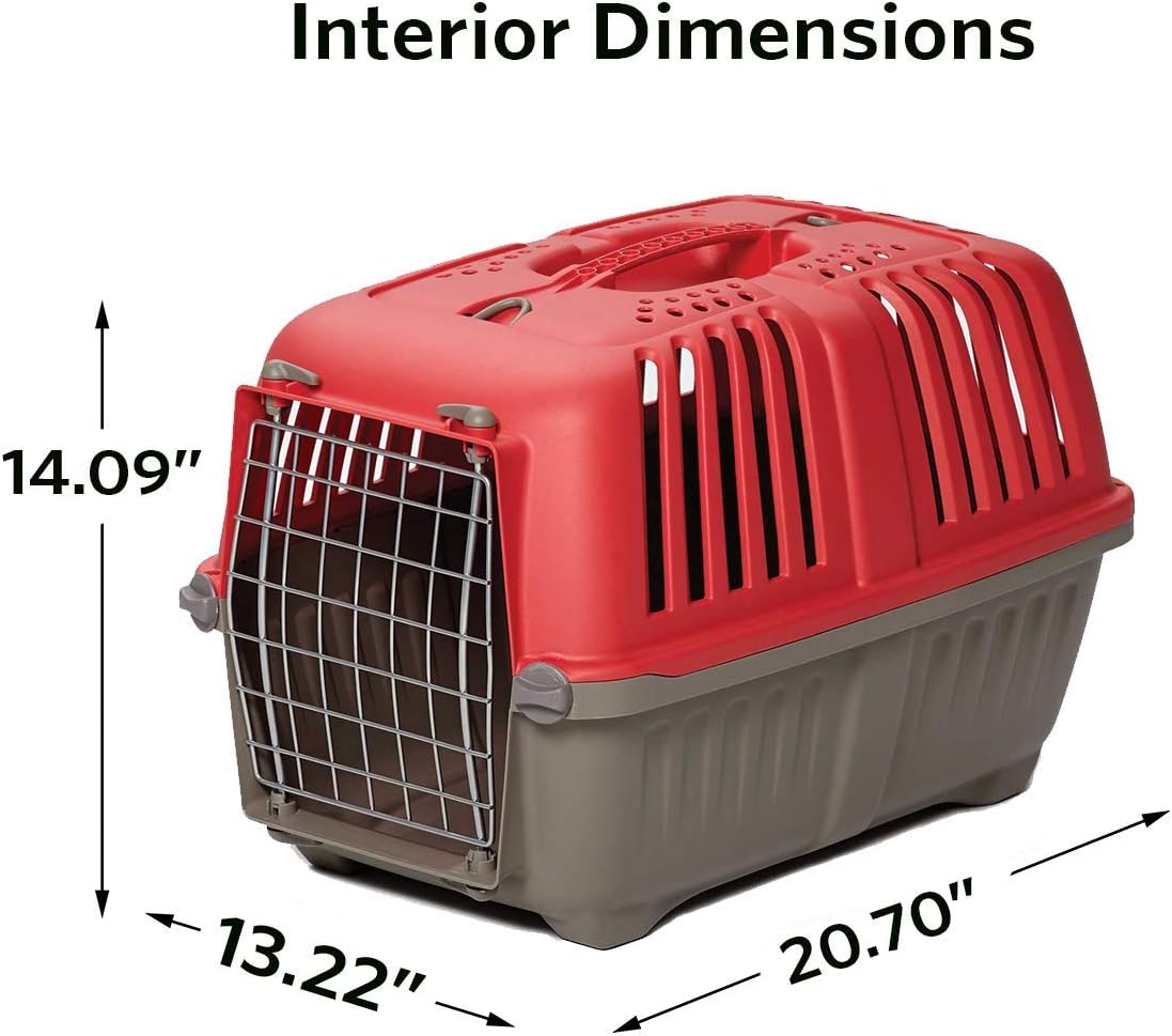 Spree by MidWest 19-Inch Travel Carrier, Blue, Fits Pets up to 10 lbs | Hard-Sided Pet Carrier, Steel Door, Ventilated Design, Locking Tabs, Easy Assembly