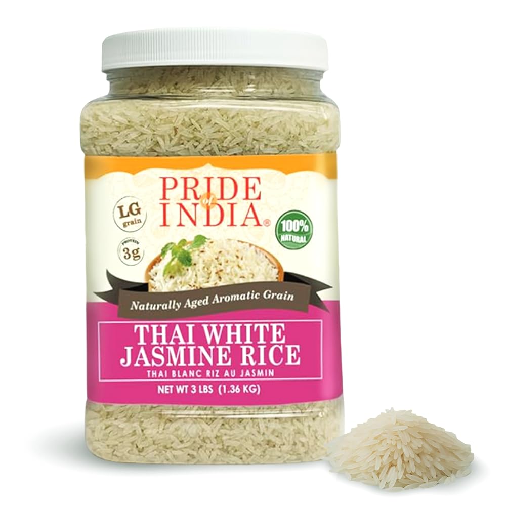 Pride Of India - Extra Long Indian Basmati Rice - Naturally Aged Aromatic Grain, 1.5 Pound Jar