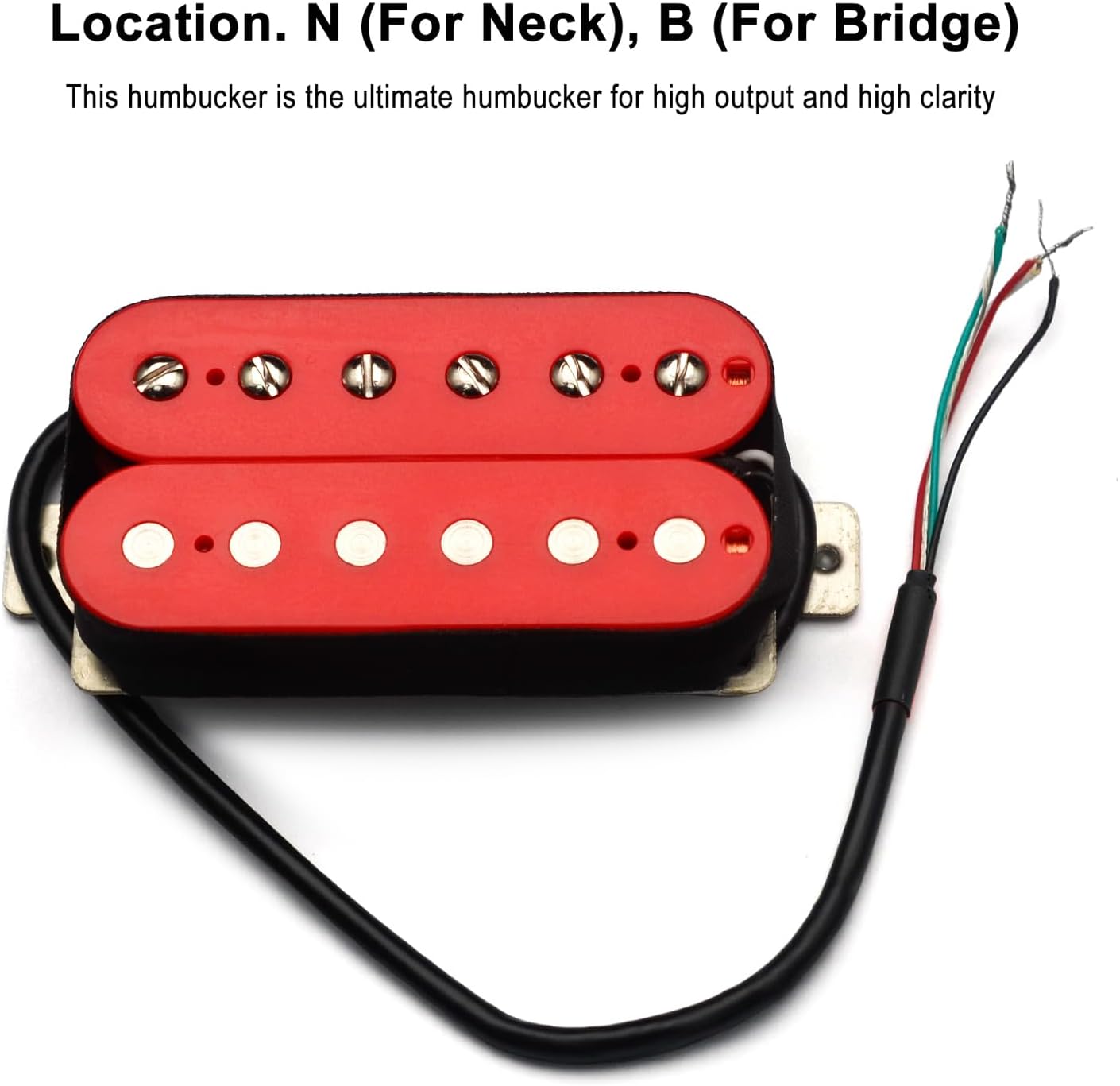 SAPHUE Alnico 5 Humbucker Pickup Double Coil Electric Guitar Pickups Set with Neck and Bridge with Prewired and Screws Parts Accessories Kit Black