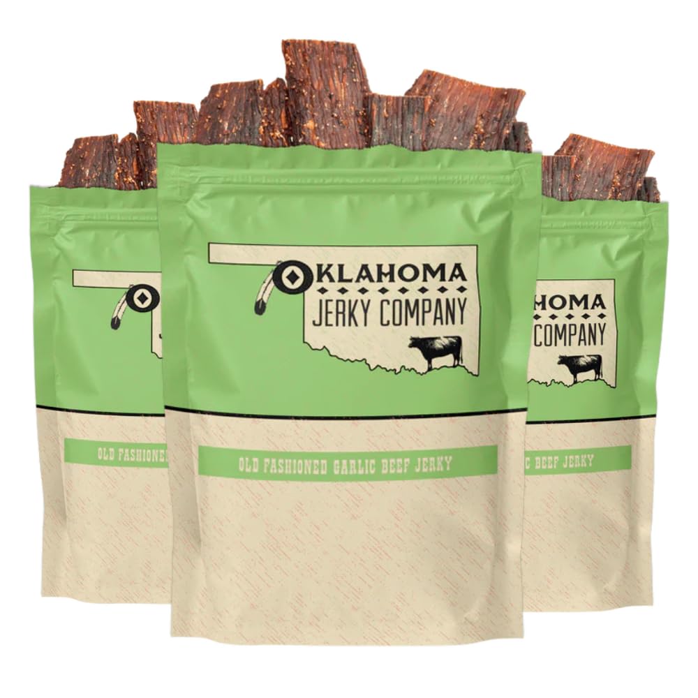 Old Fashioned Hickory Beef Jerky - No Frills Tough and Old Style Dry Beef Jerky - All Natural, Gluten Free, No Added Preservatives and No Added MSG, Healthy Protein Snacks, 2 oz (Pack of 3)