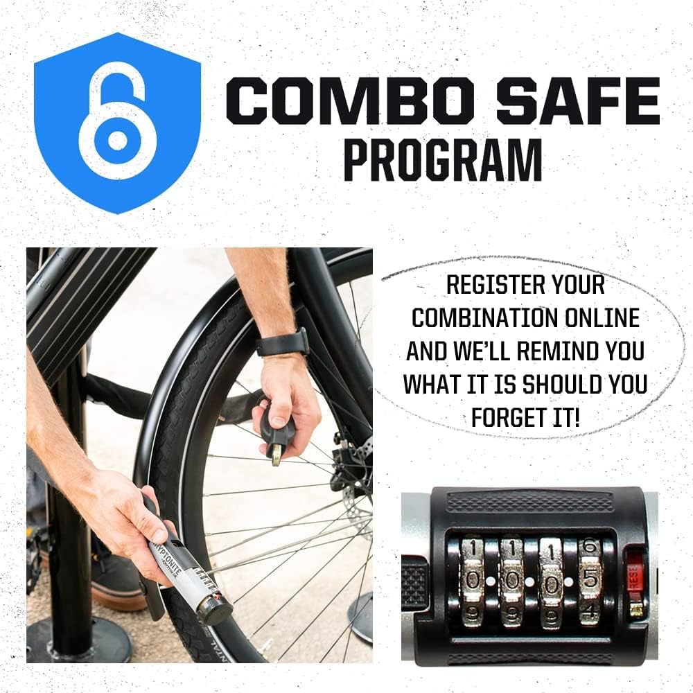 Kryptonite Kryptolok 990 Combo Bike Chain Lock, 3 Feet Long Heavy Duty Anti-Theft Sold Secure Gold Bicycle Chain Lock