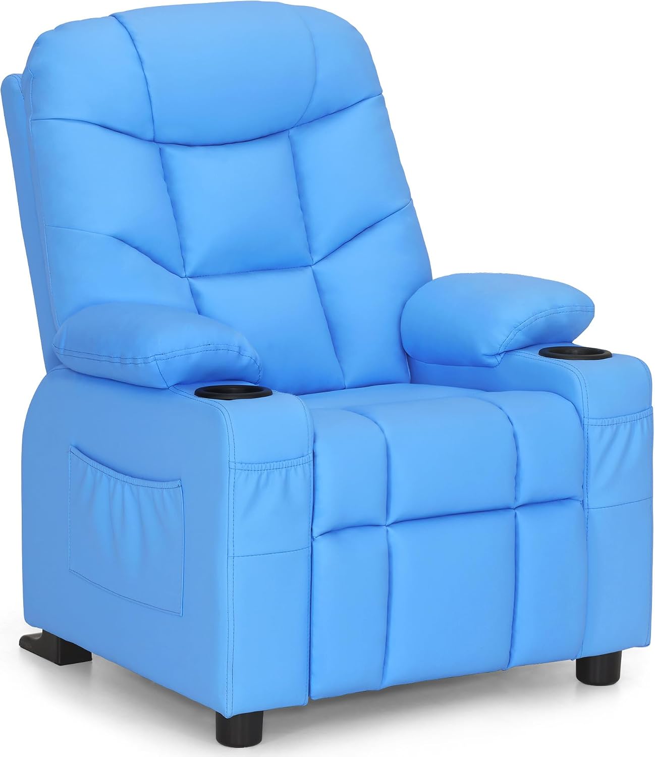 MCombo Big Kids Recliner for Ages 3+, Toddlers Recliner 7355 Velvet, Blue
