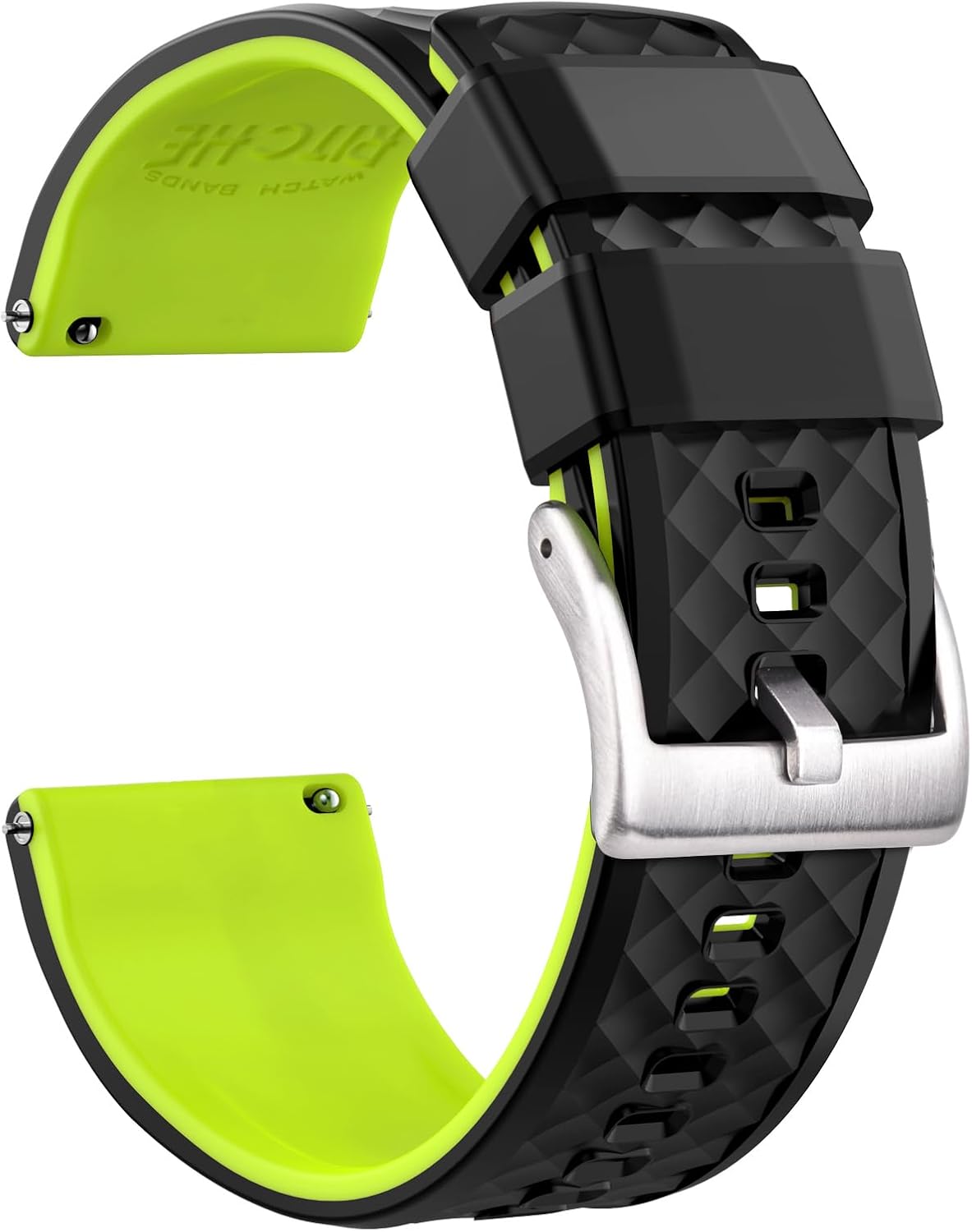 Ritche Christmas Gift Silicone Watch Bands 18mm 20mm 22mm 24mm Quick Release Rubber Watch Bands for Men, White Elephant Gifts