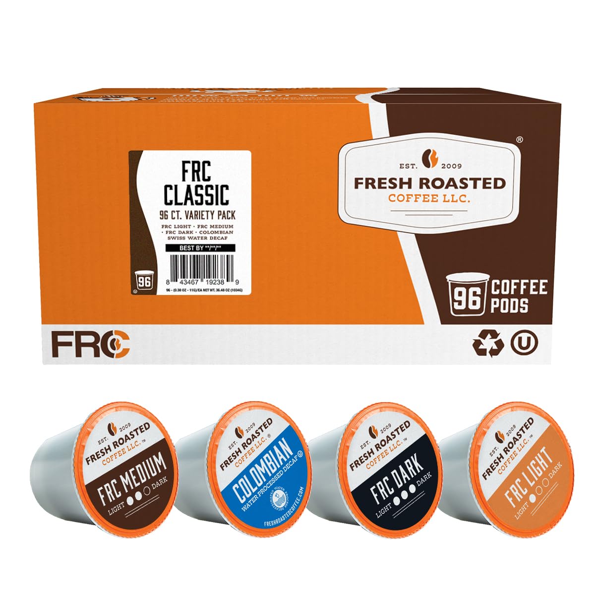 Fresh Roasted Coffee, Organic Colombian K-Cup Pods for Keurig Brewers, Medium Roast, USDA Organic, Kosher, 24 Count (Pack of 3)