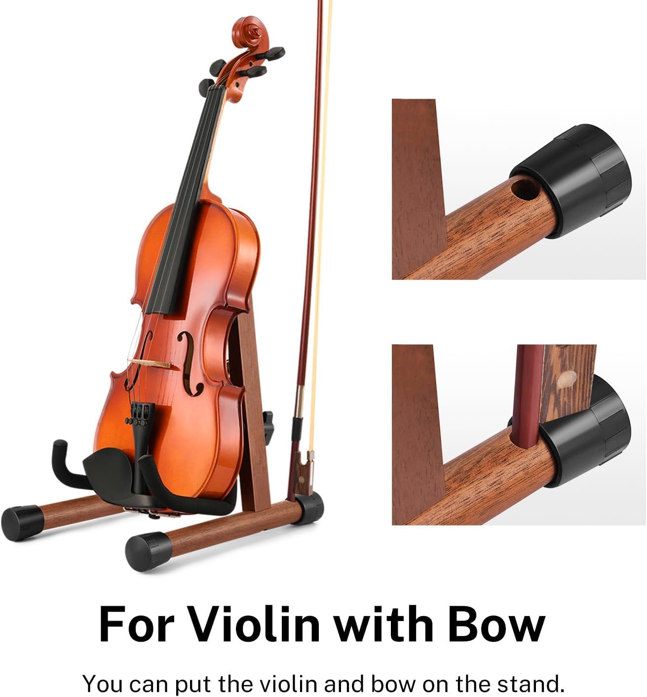 Donner Wood Ukulele Stand Mini Guitar Stand for Violin, Hush Guitar, Mandolin, Banjo, Folding Floor Stand A-Frame Holder for Small Musical Instruments