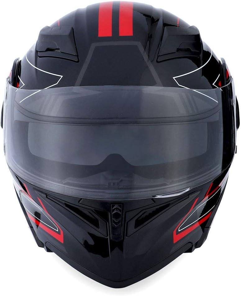 1Storm Motorcycle Modular Full Face Helmet Bike Flip up Dual Visor Sun Shield: HB89 Matt Black