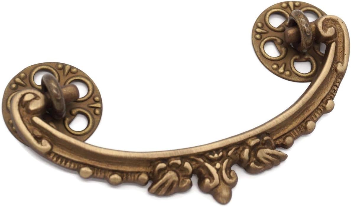 Victorian Drawer Pull Antique Drawer Bail Pull Antique Furniture Drawer Pull Solid Cast Brass Antiqued Cabinet Pull Handle - Excellent Replica of an