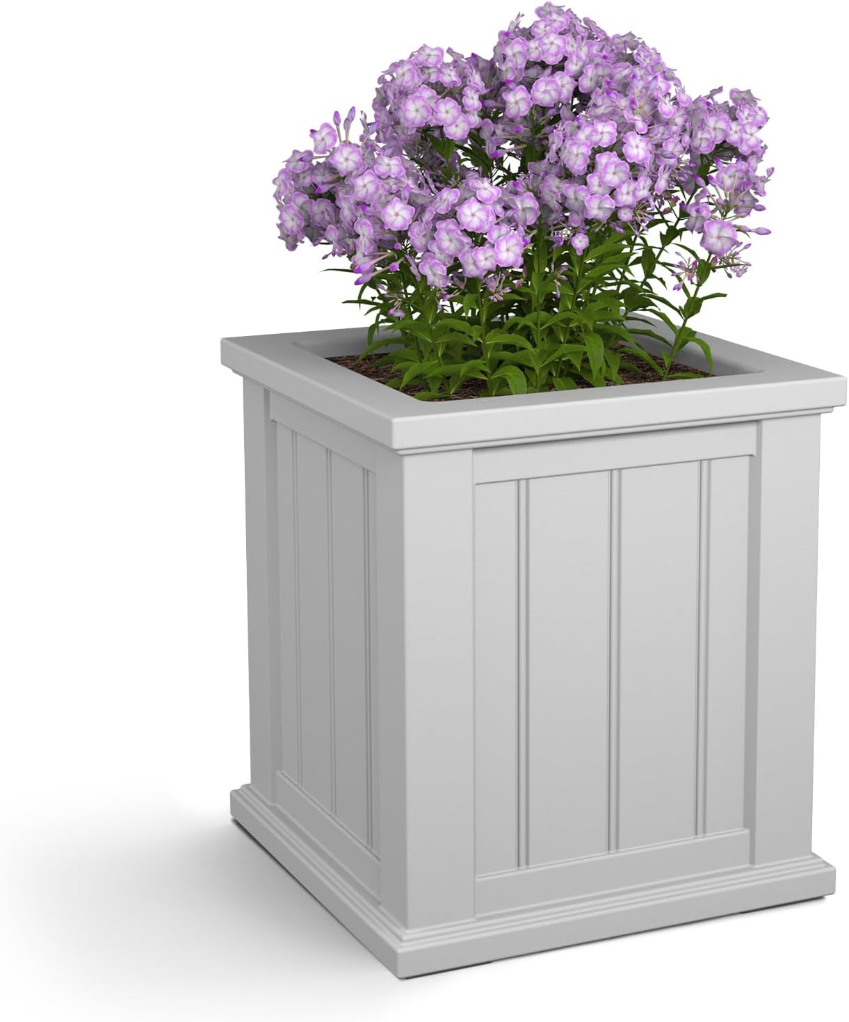 Mayne Cape Cod 14in Self-Watering Square Planter, Black | Self-watering, All season, Fade resistant, Double-wall design, 15-year warranty