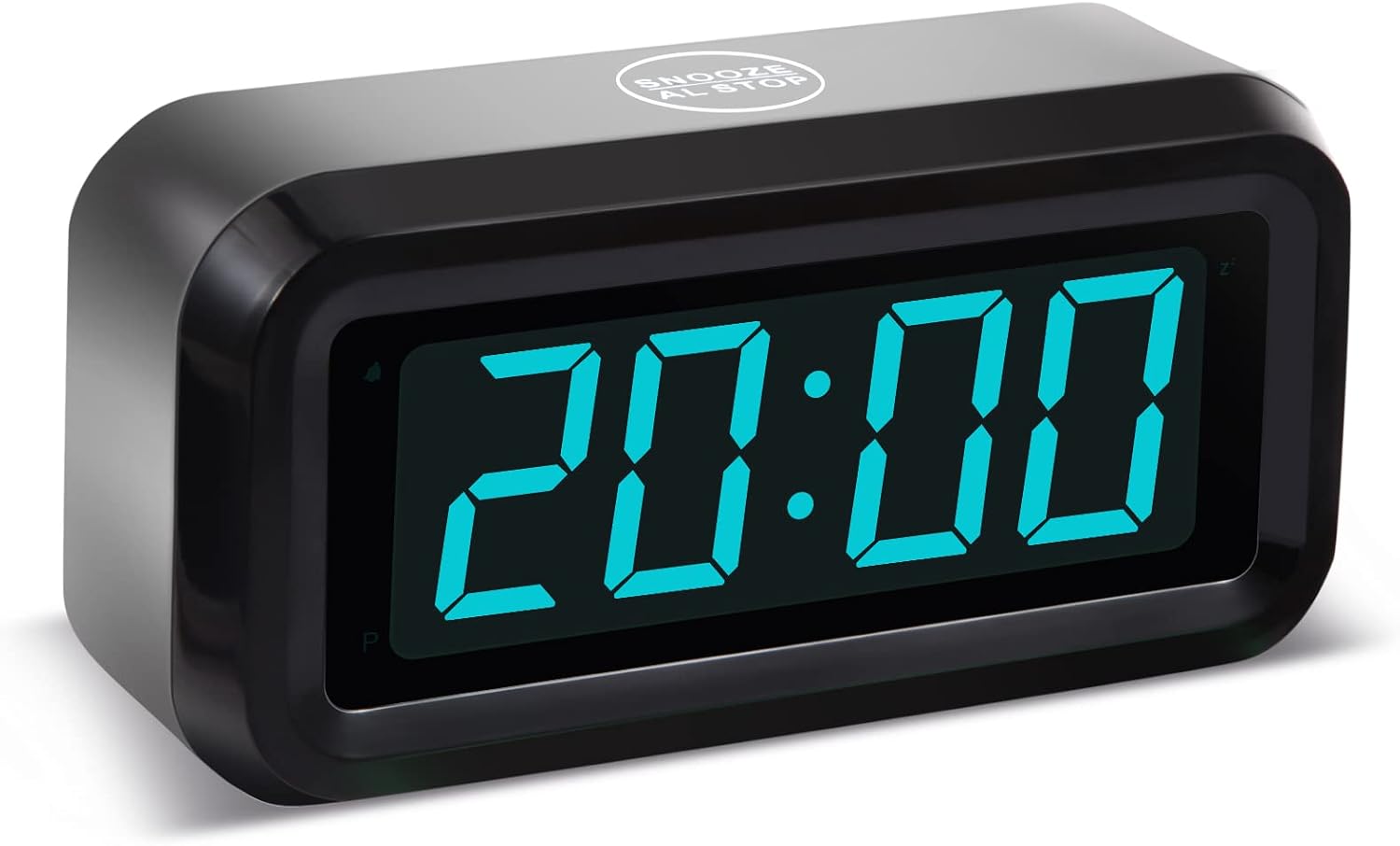 Digital Alarm Clock Battery Operated with LED Display for Bedrooms, Long Battery Life for 12 Months, 3 Brightness Adjustable, 12/24 Hour, Snooze, Black Case with Red Digits