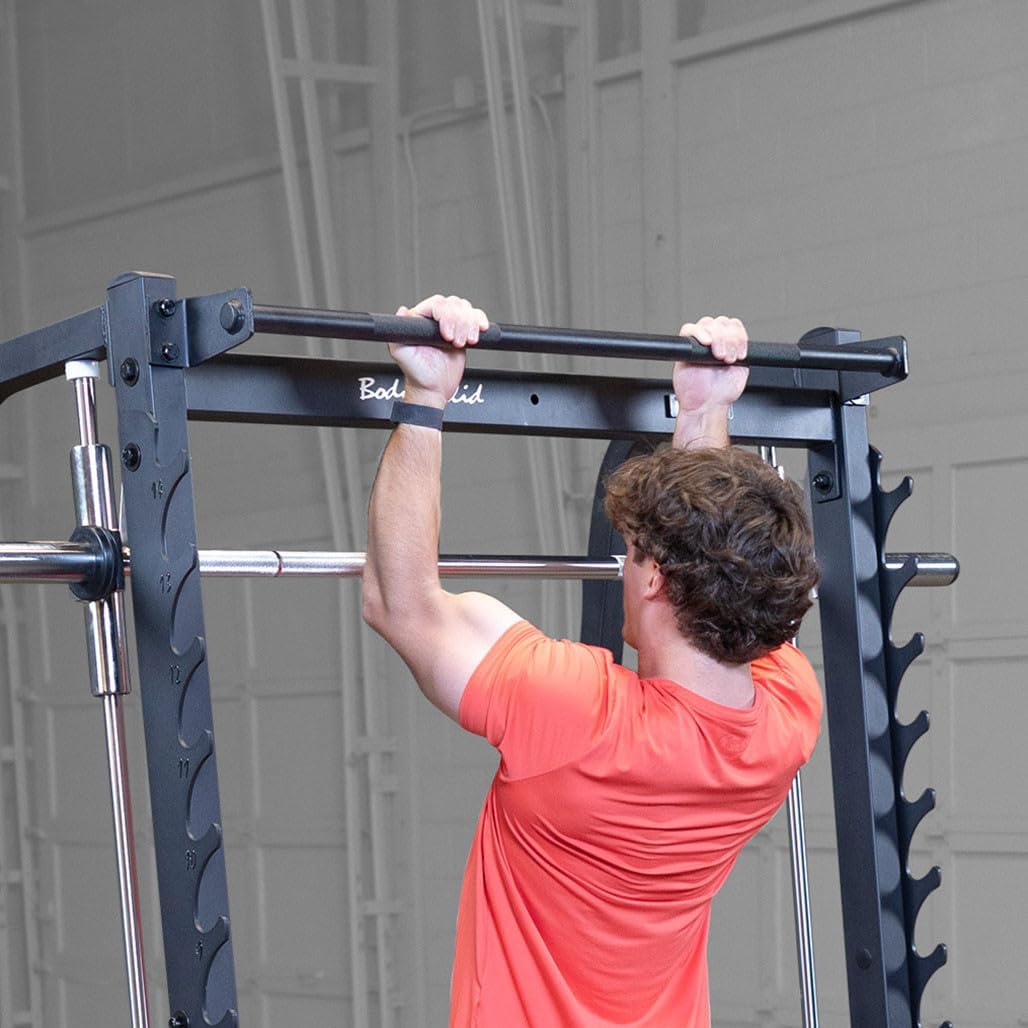 Body-Solid Precise 7° Angle Smith Machine Home Gym - Strength Training Equipment with Adjustable Safeties, Squat Rack Cage