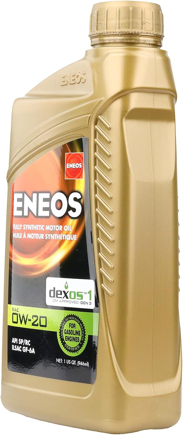 ENEOS 0W-20 Fully Synthetic Motor Oil, API SQ, dexos1 Gen3, 1 Qt