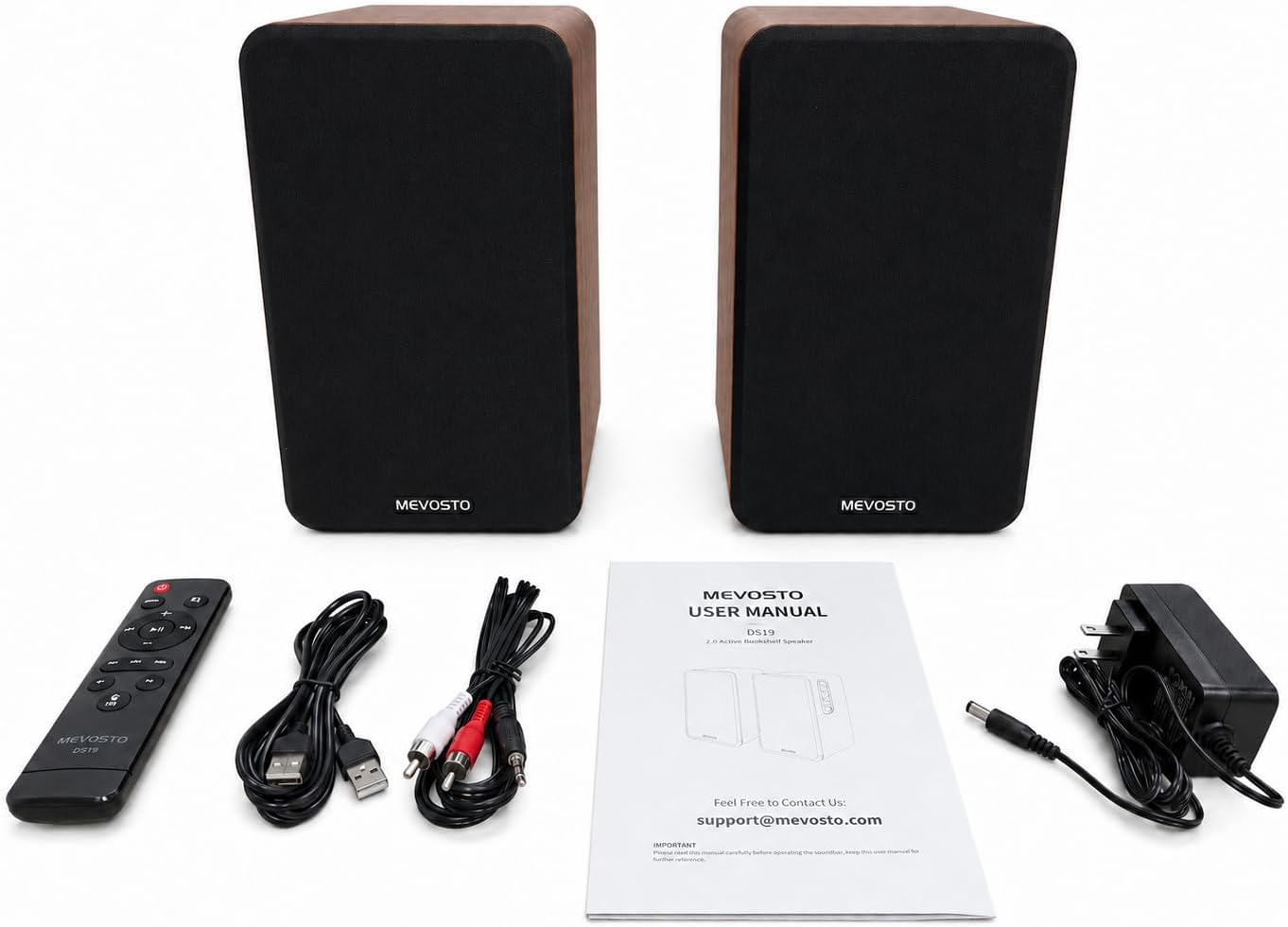 Active Bookshelf Speakers 36W RMS - BT 5.4 Wireless Speaker with 5 Inch Woofer, Silk Dome Tweeter PC Speakers - USB Digital Audio Studio Monitors Bass & Treble Adjust AUX Input for Record Player TV