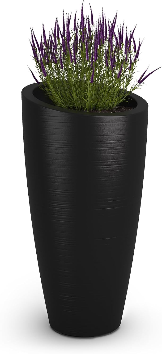 Mayne Modesto 20in Round Modern Planter, Neptune Blue | All season, Indoor/Outdoor, Double-wall design, Fade resistant, 15-year warranty