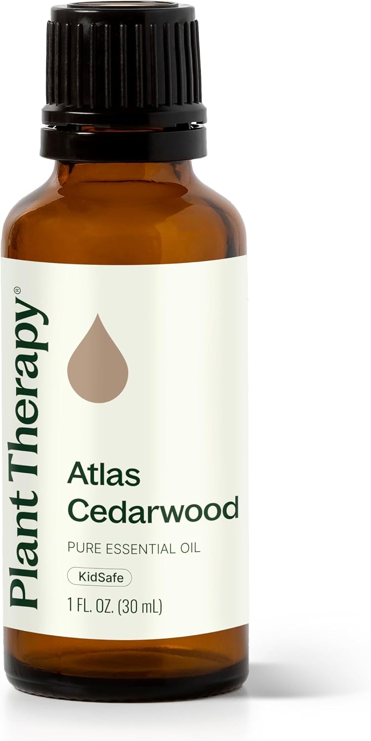 Plant Therapy Atlas Cedarwood Essential Oil 30 mL 100% Pure, Undiluted | Grounding & Relaxing, Supports Healthy Scalp & Hair