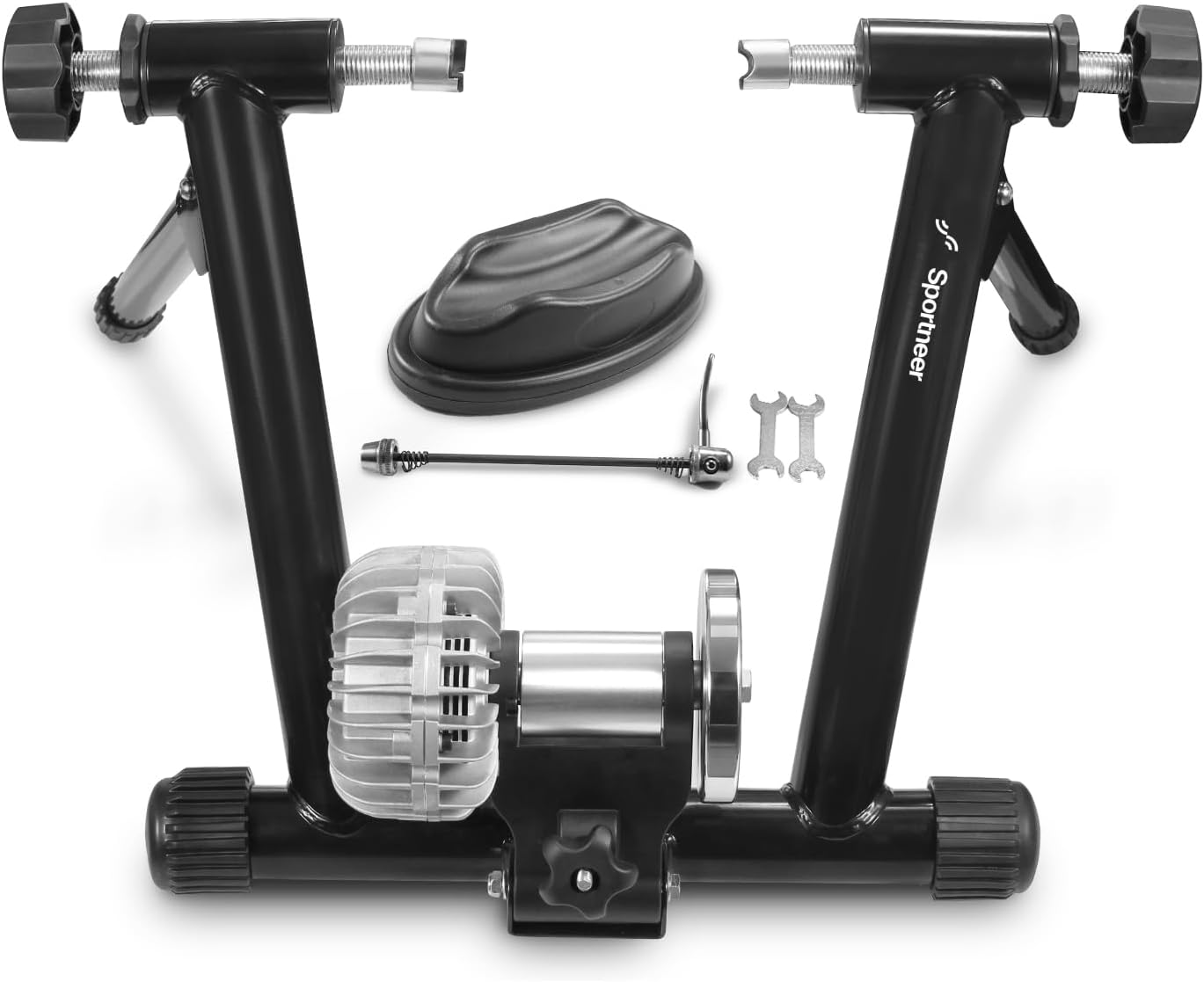 Sportneer Bike Trainer - Fluid Stationary Bike Stand for 26-29" & 700C Wheels - Auto Resistance Control Bike Trainer Stand for Indoor Riding with