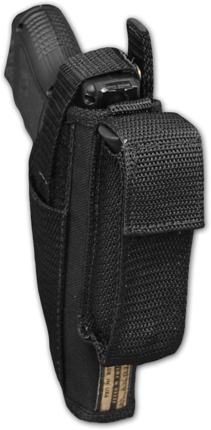 Barsony New Gun OWB Belt Holster w/Magazine Pouch for Compact 9mm 40 45 Pistols