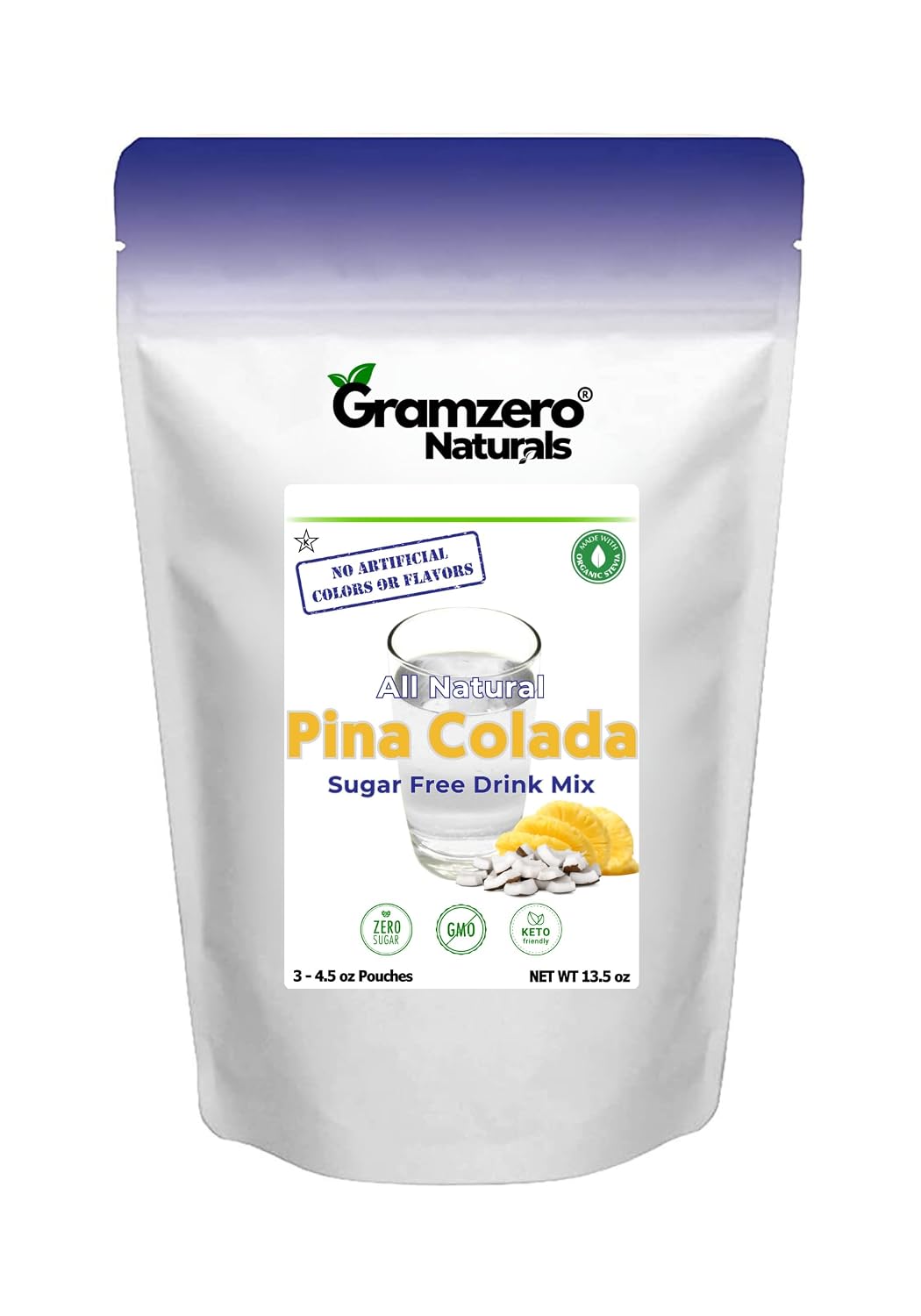 GramZero Raspberry Blush, Sugar Free Drink Mix, Pitcher Pack, Great For Nutrition Club Loaded Tea, Zero Calorie, Stevia Sweetened