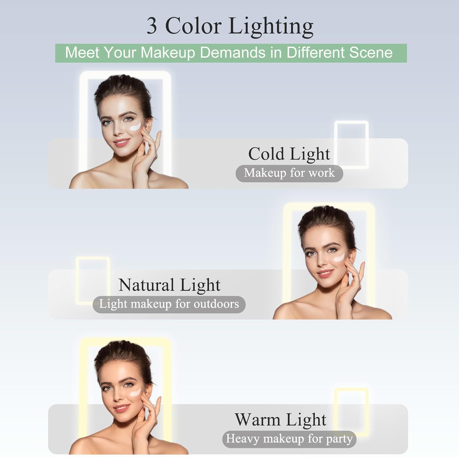 FUNTOUCH Rechargeable Travel Makeup Mirror with 72 Led Lights