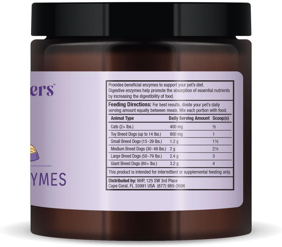 Dr. Mercola Bark & Whiskers Digestive Enzymes – Veterinarian Formulated – for Dogs & Cats – Non-GMO – 150 Scoops – Supports Kibble Digestion