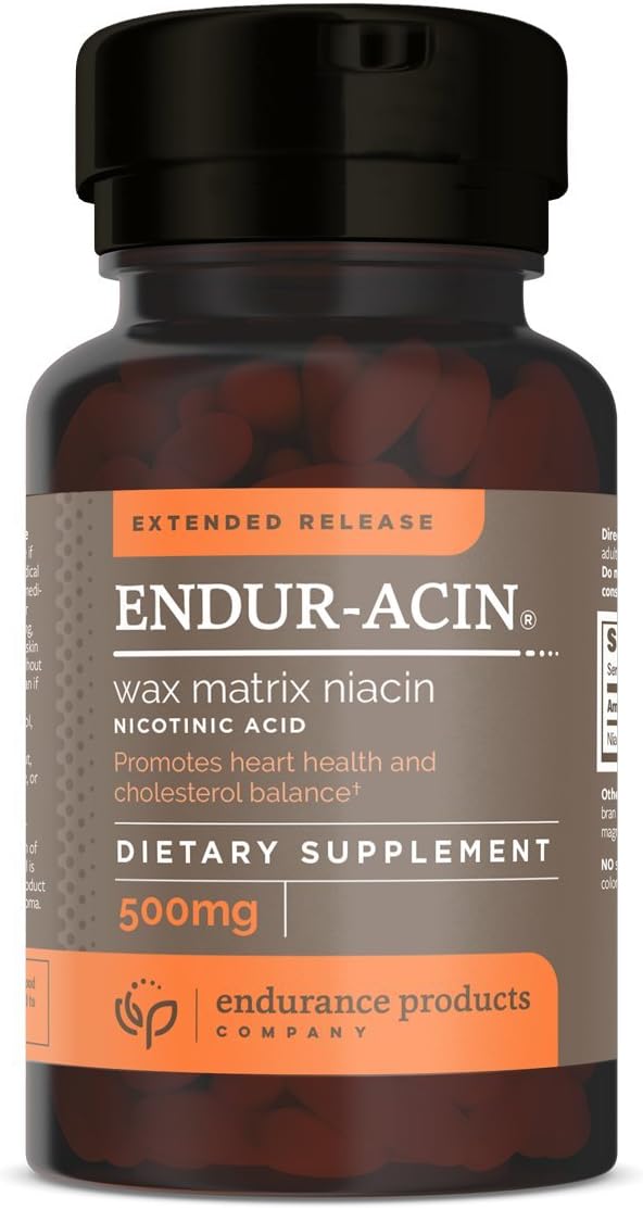 ENDUR-ACIN - Niacin B3 - ER (Extended Release) 500 mg (100 ct) | Nicotinic Acid Formula Supporting Healthy Heart & Cholesterol Balance with