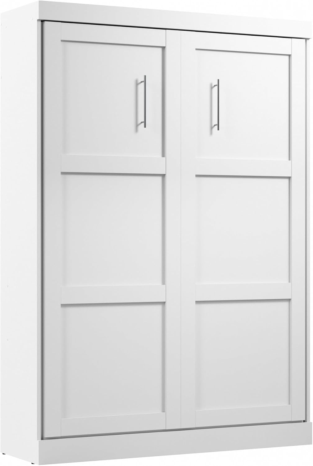 Bestar Pur Queen Murphy Bed, 65-inch Space-Saving Sleeping Arrangement for Multipurpose Area, Bedroom, Guest Room, or Living Room | Dual piston mechanism; for guest room or multipurpose space; Shaker-inspired trim with metal handles
