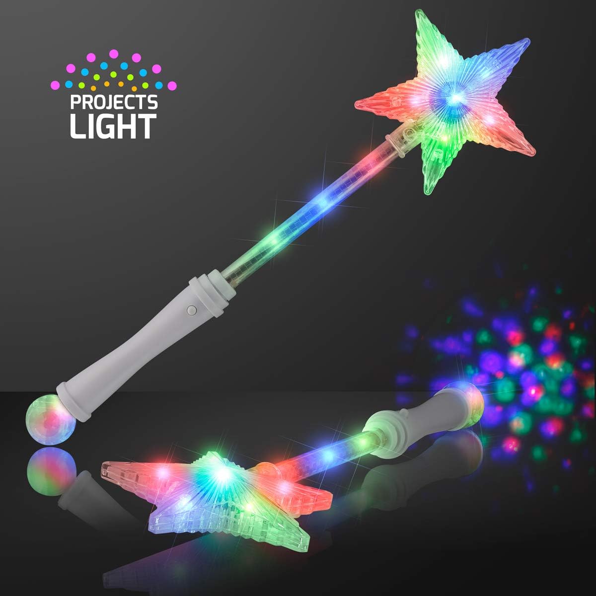 FlashingBlinkyLights Light Up White Super Star Princess LED Wand
