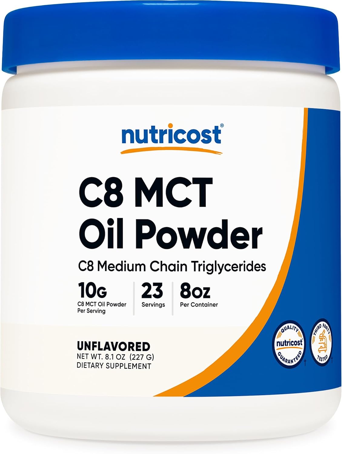 Nutricost C8 MCT Oil Powder 1LB (16.2oz) - 95% C8 MCT Oil Powder