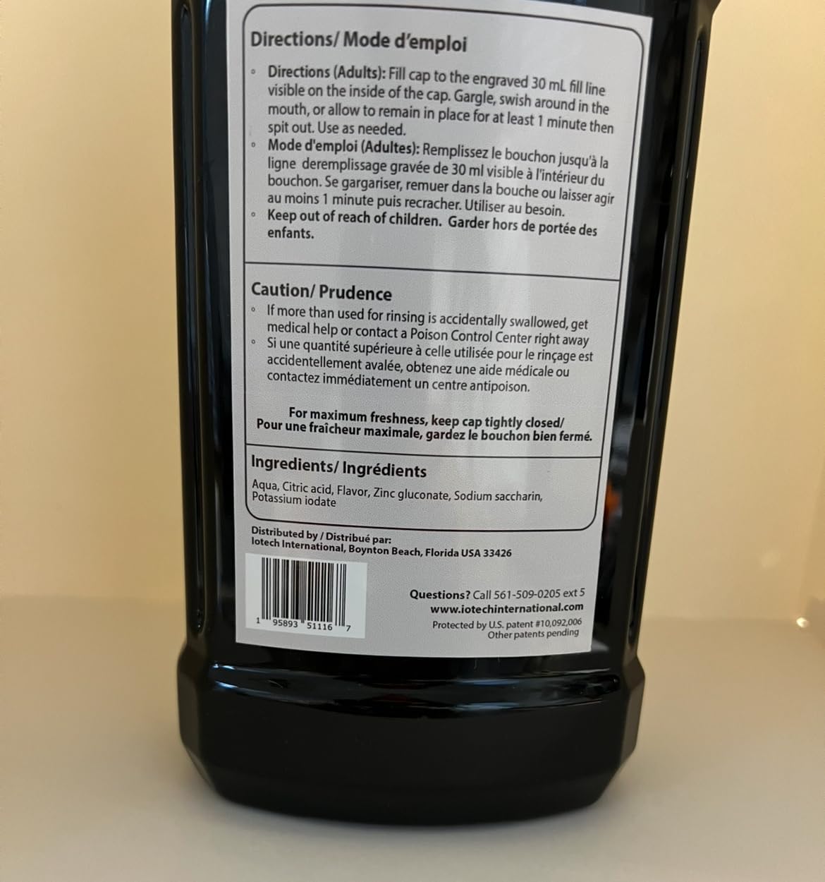 ioRinse RTU Halitosis Mouthwash, Molecular Iodine Oral Rinse, Soft Mint, 1L