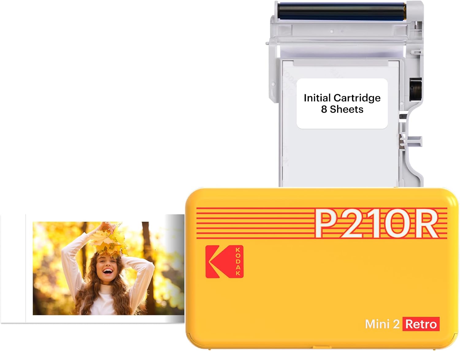 KODAK Mini 2 Retro 2x3 Portable Photo Printer, 4PASS, 38 Sheets, White