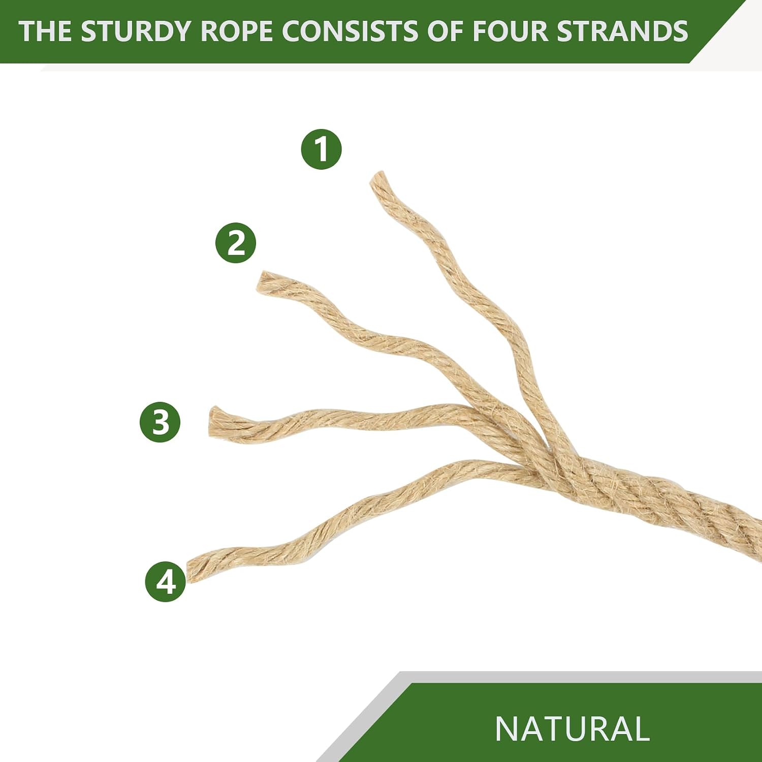 Jute Rope 1 in x 100 ft Thick Twisted Manila Ropes Natural Hemp Rope for Swing Bed, Railing, Crafts, Docks, Tug of War, Decorating, Nautical, Landscaping, Hammock