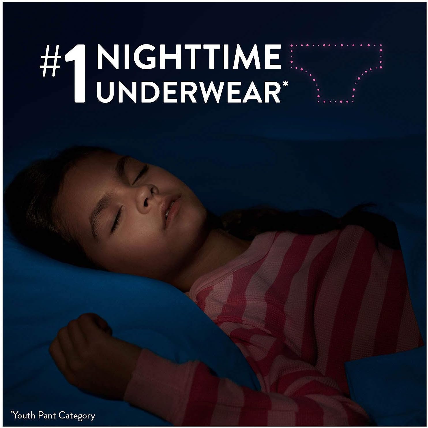 Goodnites Girls' Nighttime Bedwetting Underwear, Size S/M (43-68 lbs), 14 Ct, Packaging May Vary