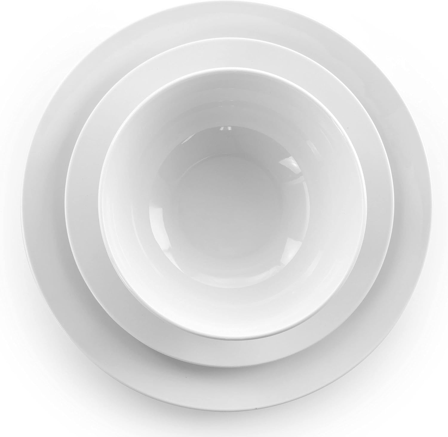 Elama White Porcelain Dish Dinnerware Set, 18 Piece, Newman