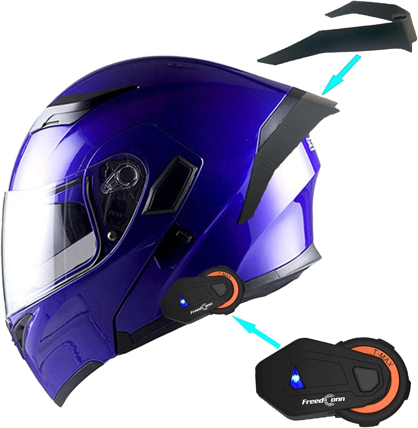 1Storm Motorcycle Modular Full Face Helmet Flip up Dual Visor Sun Shield: HB89