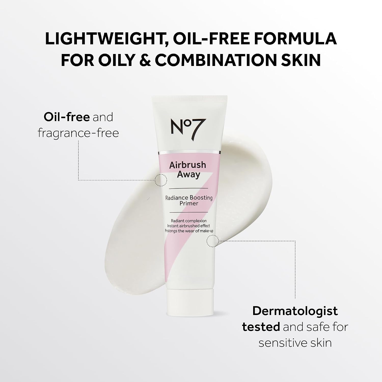 No7 Airbrush Away Radiance Boosting Foundation Primer, 30ml | Illuminating Formula, Dewy, Smooth & Radiant Skin