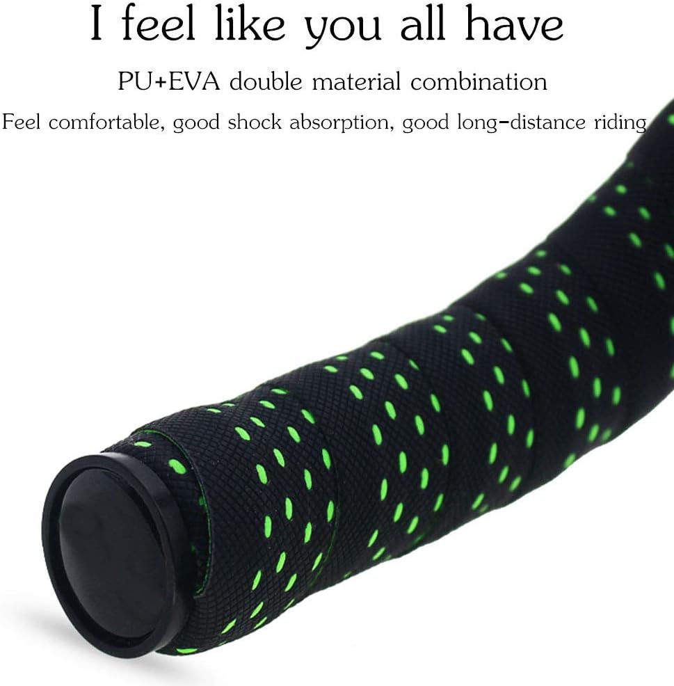 Tvoip 2 Rolls Soft Road Bike Bicycle Handlebar Cork EVA PU Bar Tape Professional Cycling Damping Anti-Vibration Wrap