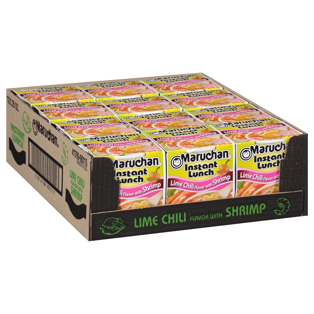 Maruchan Instant Lunch Ramen Noodles, Cheddar Cheese Flavor – Japanese-Style Instant Noodle Soup, Easy Meal Ready in 3 Minutes – 2.25 Oz. (12 Pack)