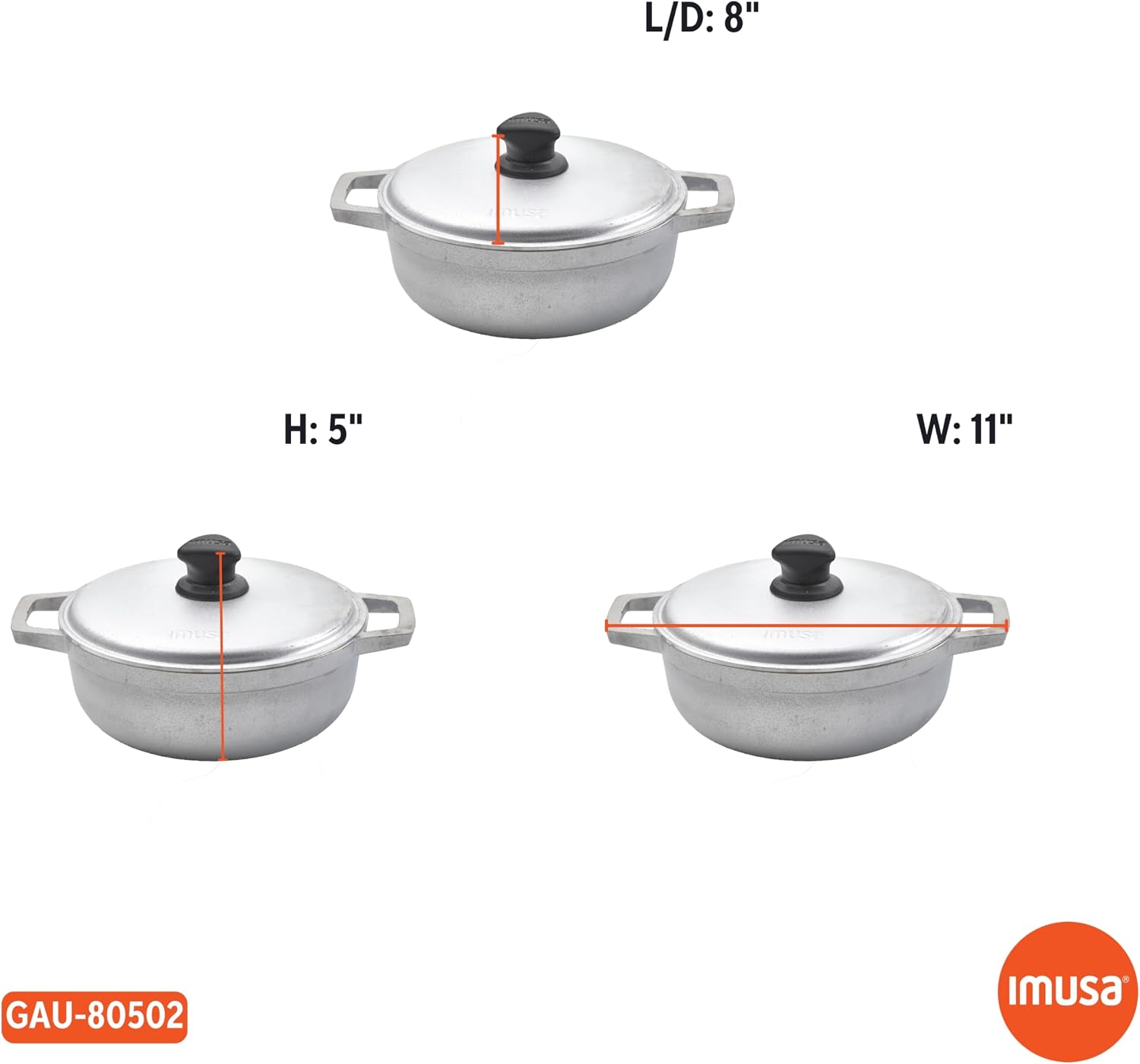 IMUSA USA 11.6Qt Jumbo Traditional Colombian Caldero, 11.6 Quart, Silver | Nonstick Finish, Glass Lid with Easy-Grip Handles, Ideal for Rice and Stews, Great for Family Meals