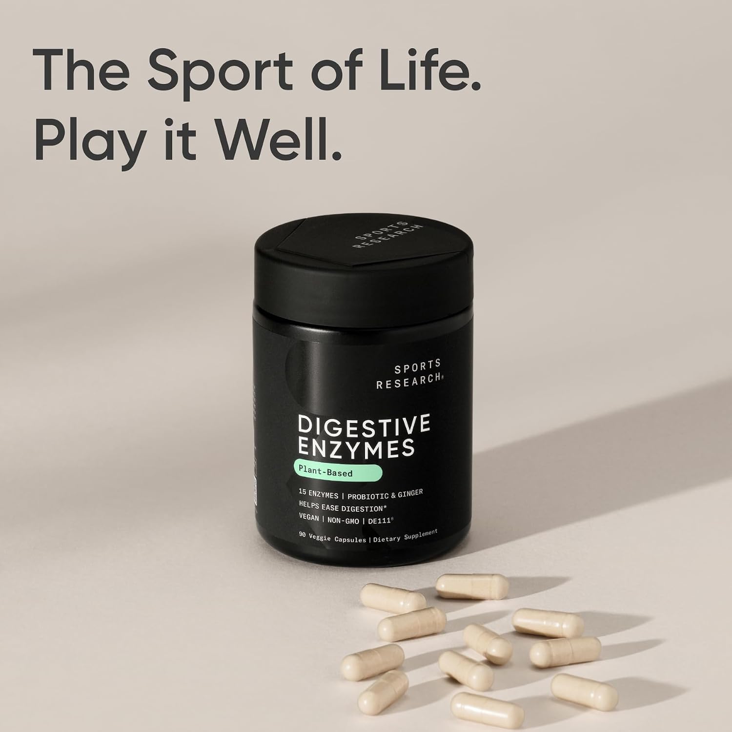 Sports Research® Digestive Enzymes w/Probiotics, 90 Veggie Caps