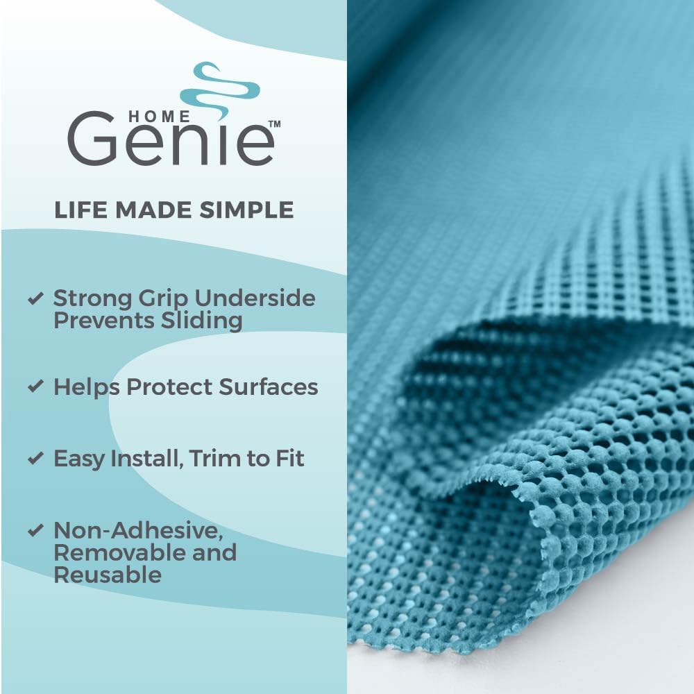 HOME GENIE Shelf Drawer and Cabinet Liner, Non Adhesive, 12x20 Soft Gray