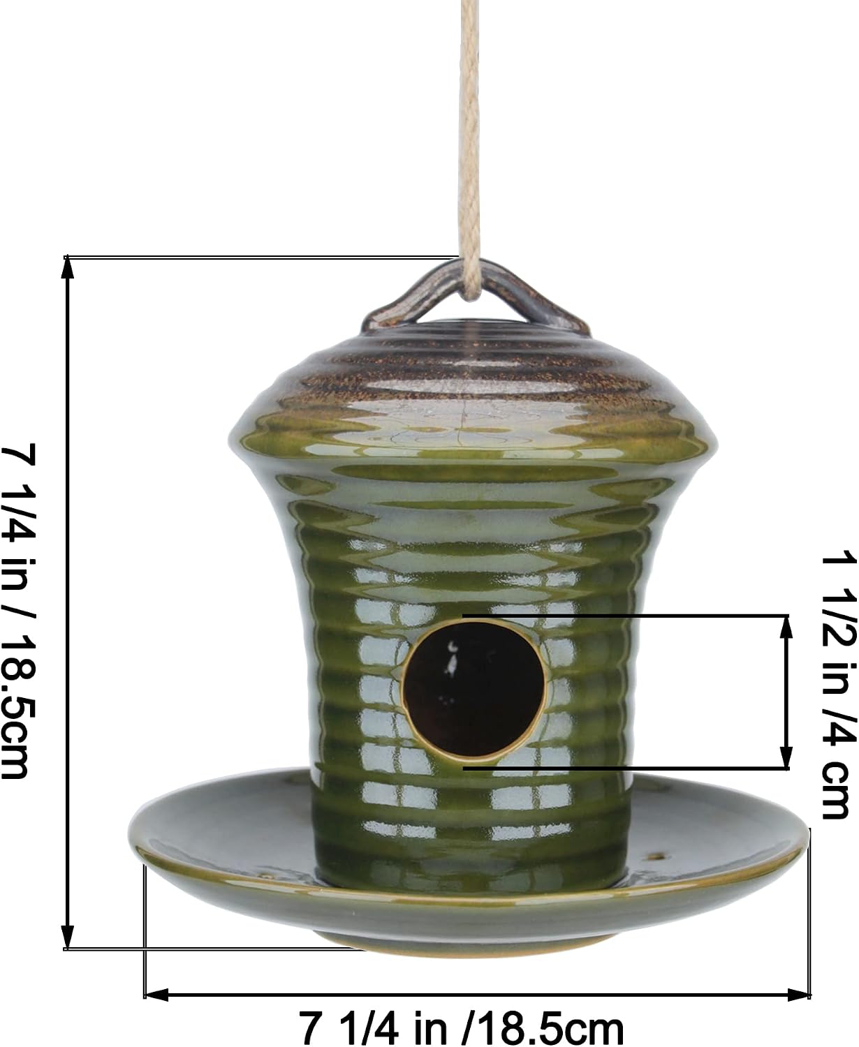 Kimdio Birdhouse Ceramic Hanging Birdhouses Bird Hut Hanging Outdoor Birdhouse for Wild Birds, Finch, Cardinal, and Bluebird - Blue