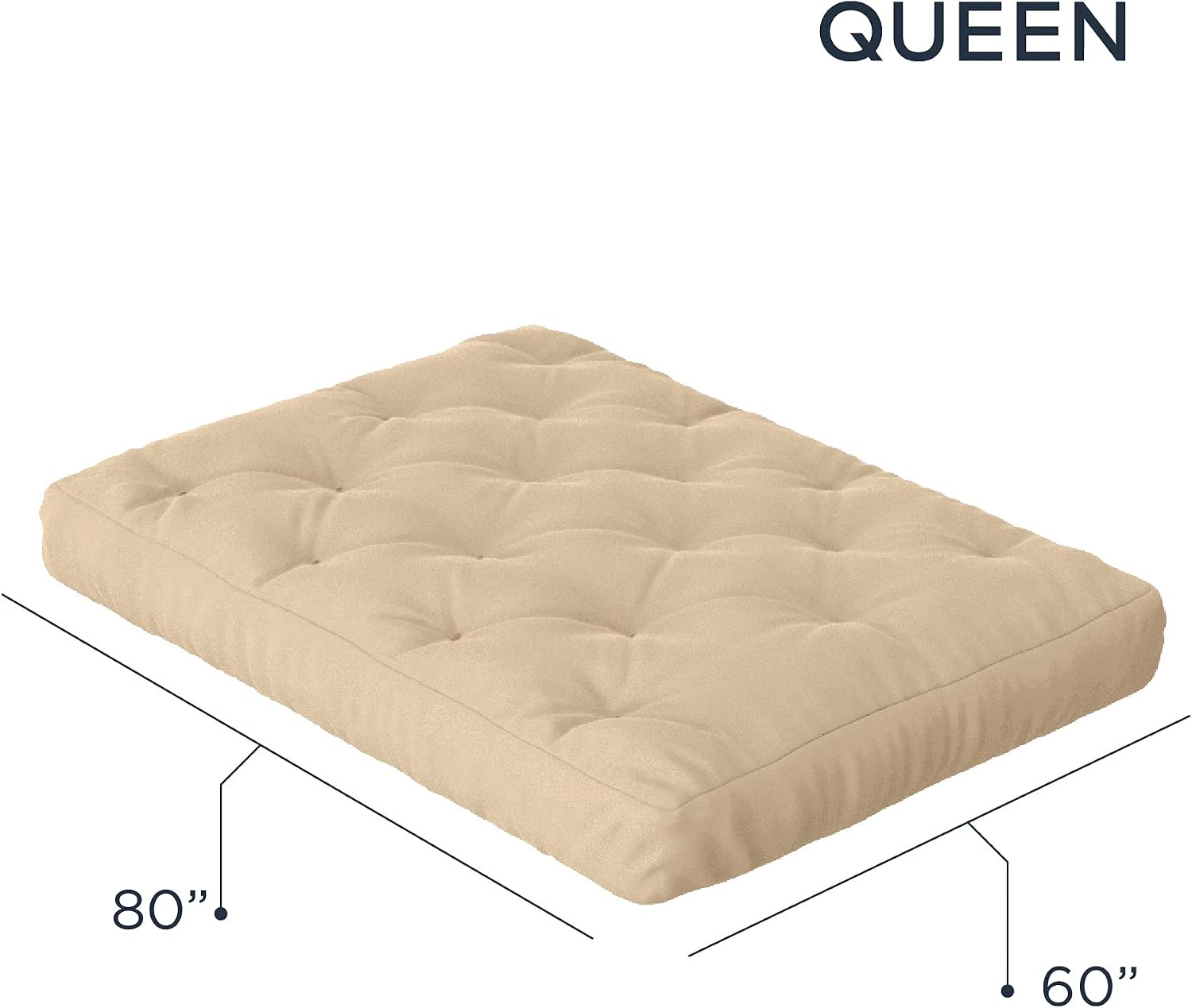 Royal Sleep Products by The Futon Factory 12 inch Foam Futon Mattress - Solid Black Fabric - Full Size - CertiPUR Certified Foams - Made in USA - (Frame not Included)
