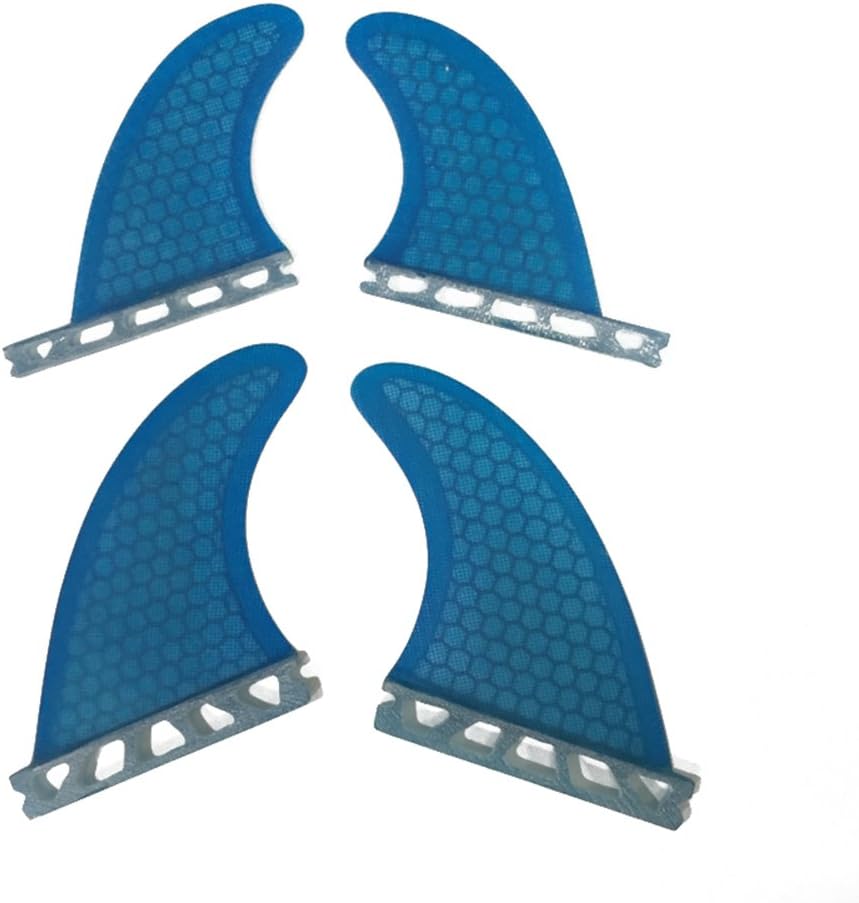 UPSURF Single Tab Surfboard Fin Fiberglass+Honeycomb Quad fin S/M Size (Blue G5+GL)