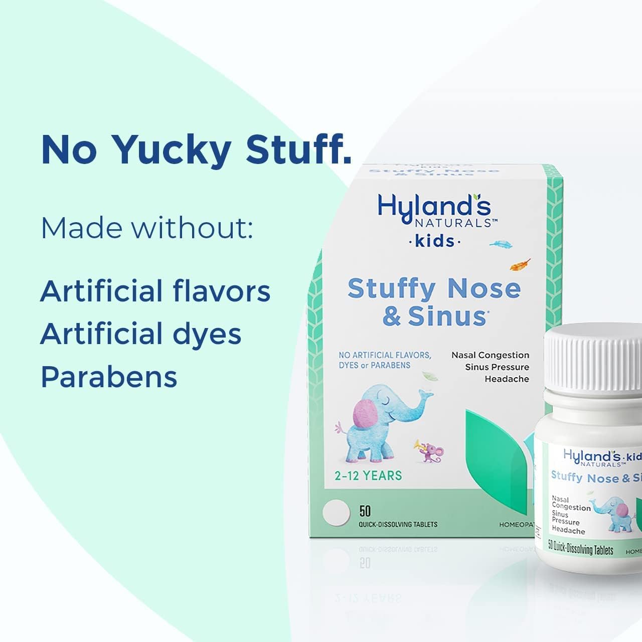 Hyland's Kids Stuffy Nose and Sinus Tablets, for Children Ages 2+, 50ct