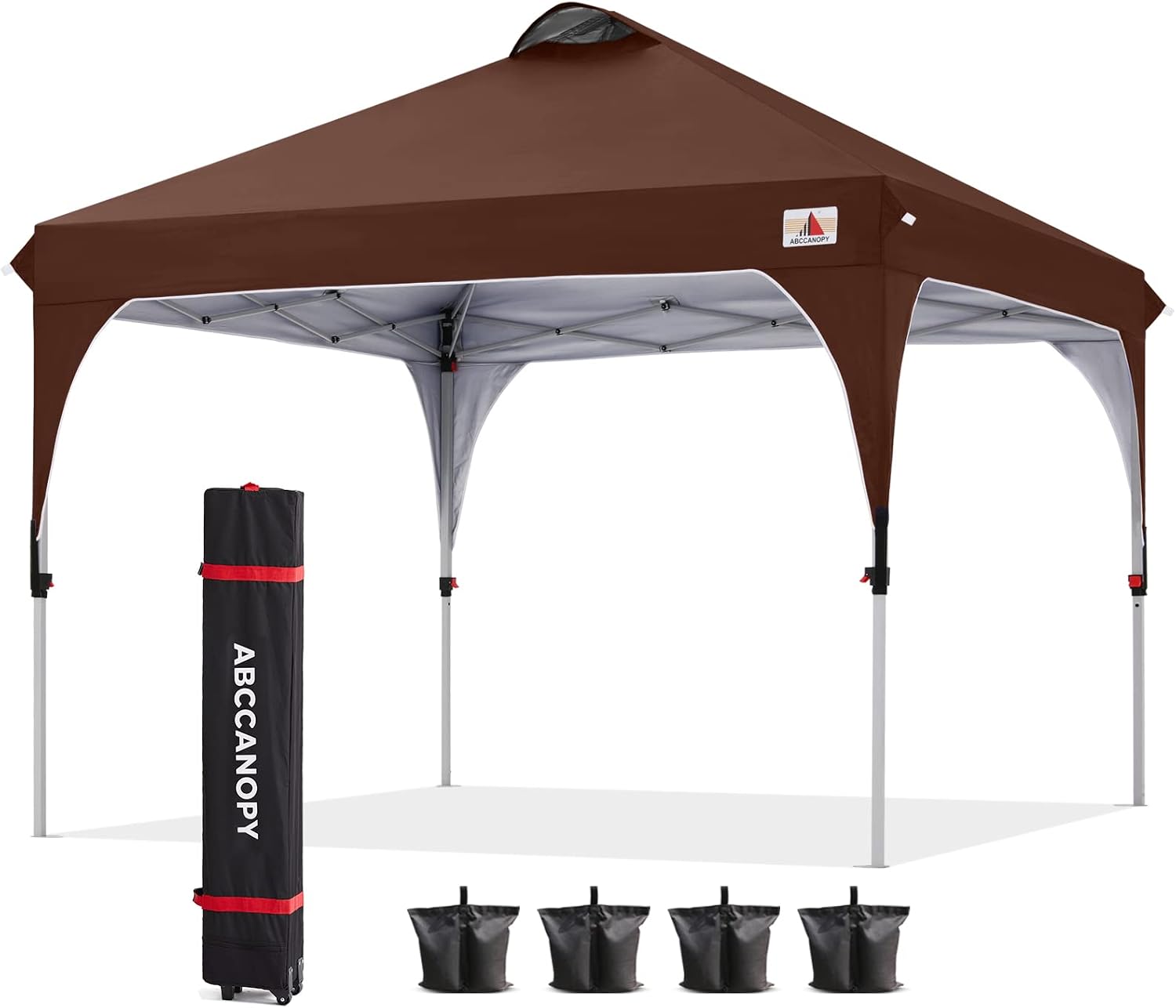 ABCCANOPY Outdoor Pop up Canopy Tent, 10x10 Instant Portable Canopy for Camping, Beach, Backyard,Gray | Water resistant & UV protection canopy, easy setup, with carry bag, ideal for camping, beach, backyard, market events