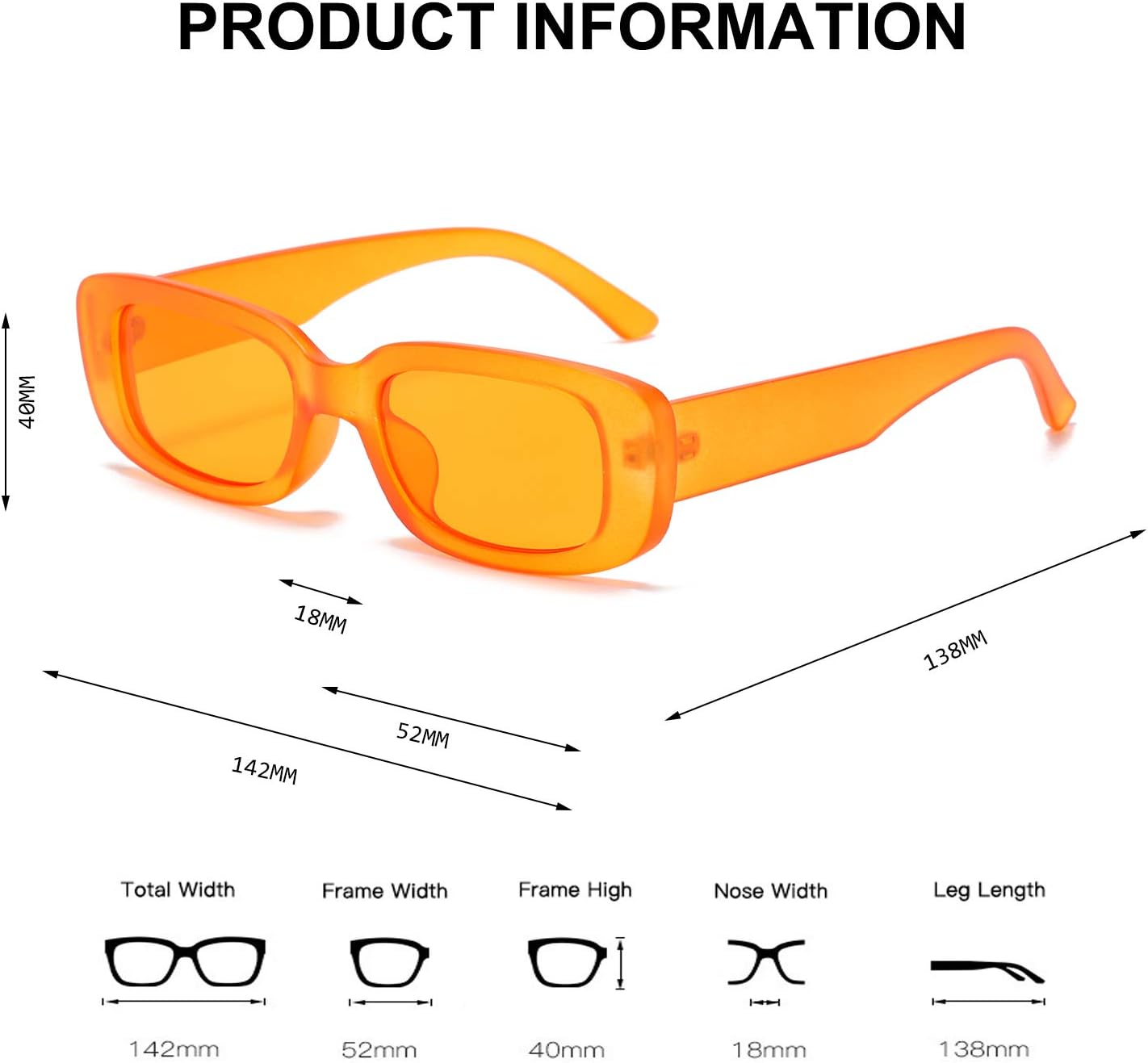 BUTABY Rectangle Sunglasses for Women Retro Driving Glasses 90’s Vintage Fashion Narrow Square Frame UV400 Protection