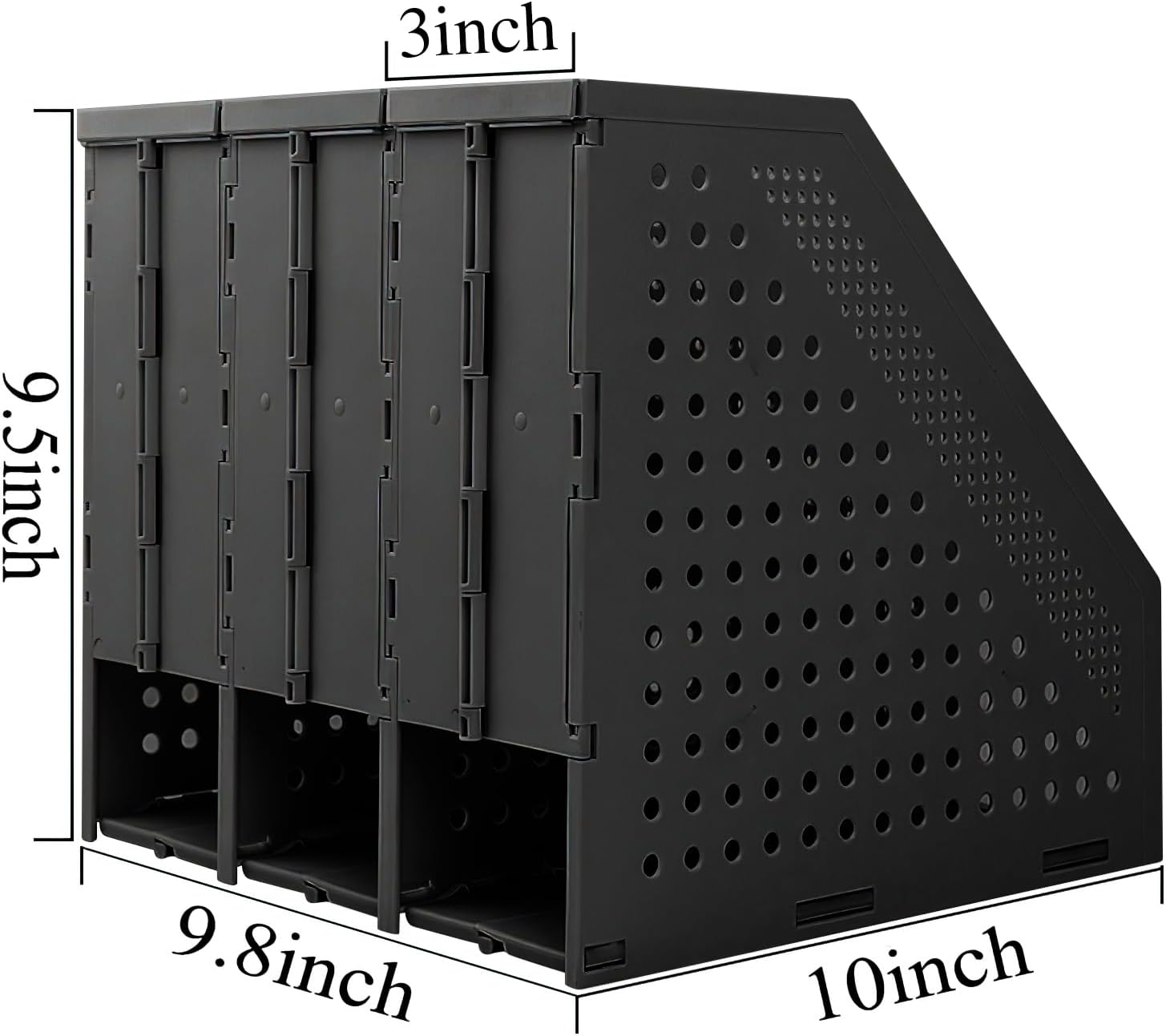 SAYEEC Collapsible Magazine Holder Plastic Desktop 4 Compartment File Rack Magazine Organizer Vertical File Divider Sorter Storage Document
