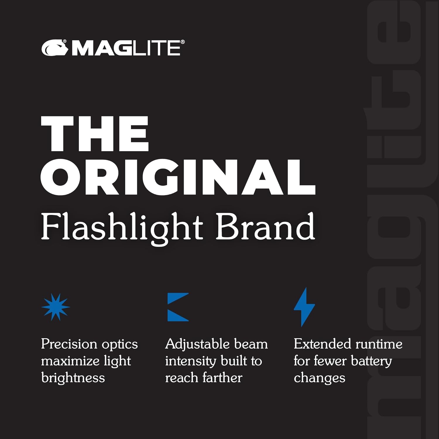 Maglite MAG-TAC Rechargeable LED Flashlight – Plain Head, High-Performance Tactical Light – Black