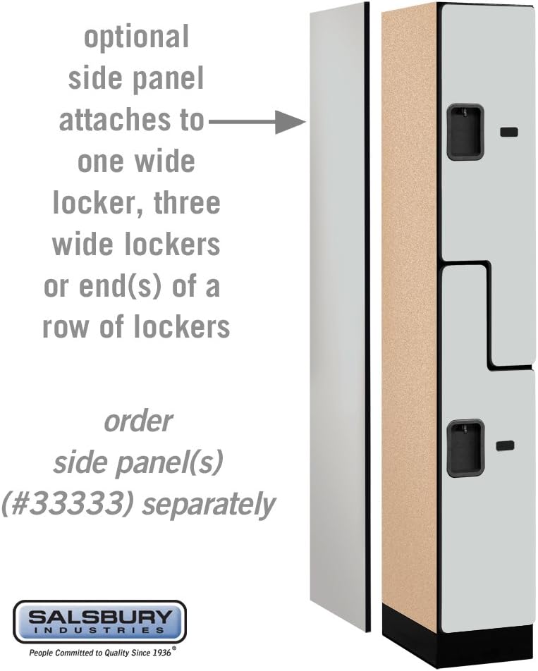 Salsbury Industries 2-Tier S-Style Designer Wood Locker with One Wide Storage Unit, 6-Feet High by 18-Inch Deep, Mahogany