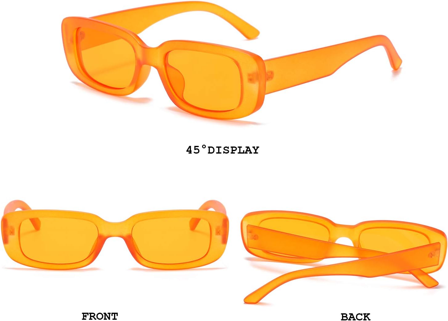 BUTABY Rectangle Sunglasses for Women Retro Driving Glasses 90’s Vintage Fashion Narrow Square Frame UV400 Protection